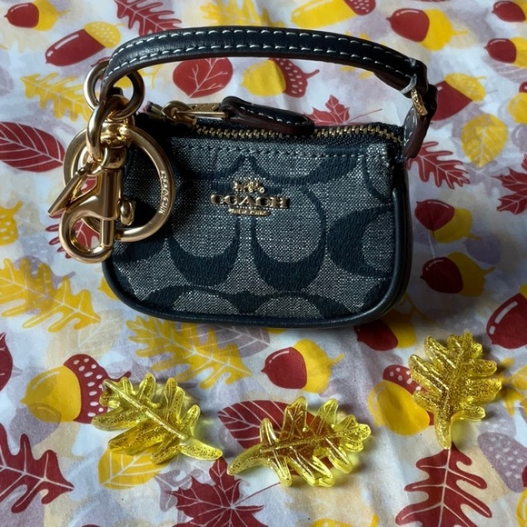 🍁 COACH MINI NOLITA BAG CHARM IN SIGNATURE DENIM CANVAS 🍁 NWT 🍁 - Picture 7 of 16